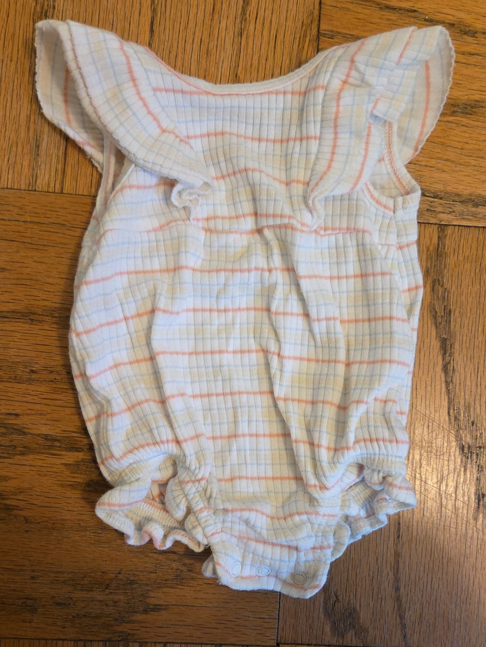 cloud island White Baby Romper with Pink & Light Blue Stripes